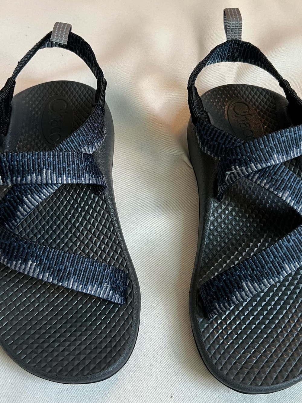 Chaco Black Sandals with Dark Blue Straps